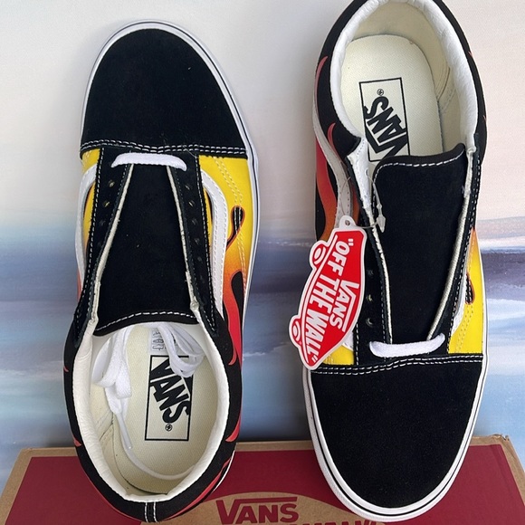 Vans Men’s Old Skool
(Flame) Black/Black/True White 
VN0A38G1PHN Sneakers - Picture 13 of 16